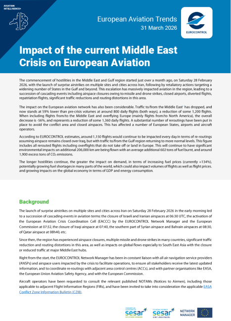 Aviation Trends #11 - Impact of the current Middle East crisis on European aviation